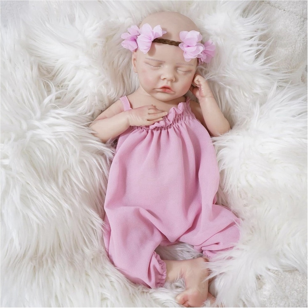 17" Lifelike Silicone Reborn Baby Doll Realistic Newborn Girl with Accessories